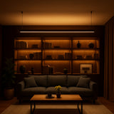 Imagem ambientada Luminária Led Pendente Perfil Linear Luz Direta e Indireta