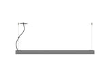 Luminária Led Pendente Perfil Linear Luz Direta e Indireta modelo 3D cinza lateral