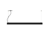 Luminária Led Pendente Perfil Linear Luz Direta e Indireta modelo 3D preto lateral