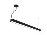 Luminária Led Pendente Perfil Linear Luz Direta e Indireta modelo 3D preto