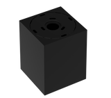 Plafon de Sobrepor Recuado Direcionável modelo 3D preto visto de cima