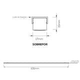P1715S - Luminária LED Integrado Sobrepor Perfil Linear 1,7x1,5cm - (127V)