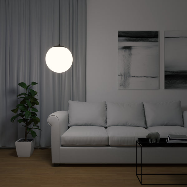 D11P - Luminária Pendente Decorativo Globo de Vidro Opalino  BIVOLT (127/220V)