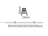 P2622E - Luminária LED Integrado Embutir Perfil Linear Dimensões e medidas