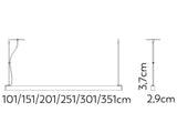 P2837PS - Luminária LED Integrado Pendente e Sobrepor Perfil Linear 2,8 x 3,7cm (220V)