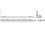P4634E - Luminária LED Integrado Embutir Perfil Linear 4,6 x 3,4cm modelo com dimensões e medidas