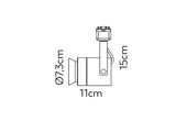 S80T - Luminária Spot LED Integrado para Trilho Eletrificado D7,3x10,4cm 9W - BIVOLT (127/220V)