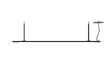 T0000P - Trilho Eletrificado Pendente para Luminárias LED Spots - BIVOLT modelo 3D preto visto da lateral