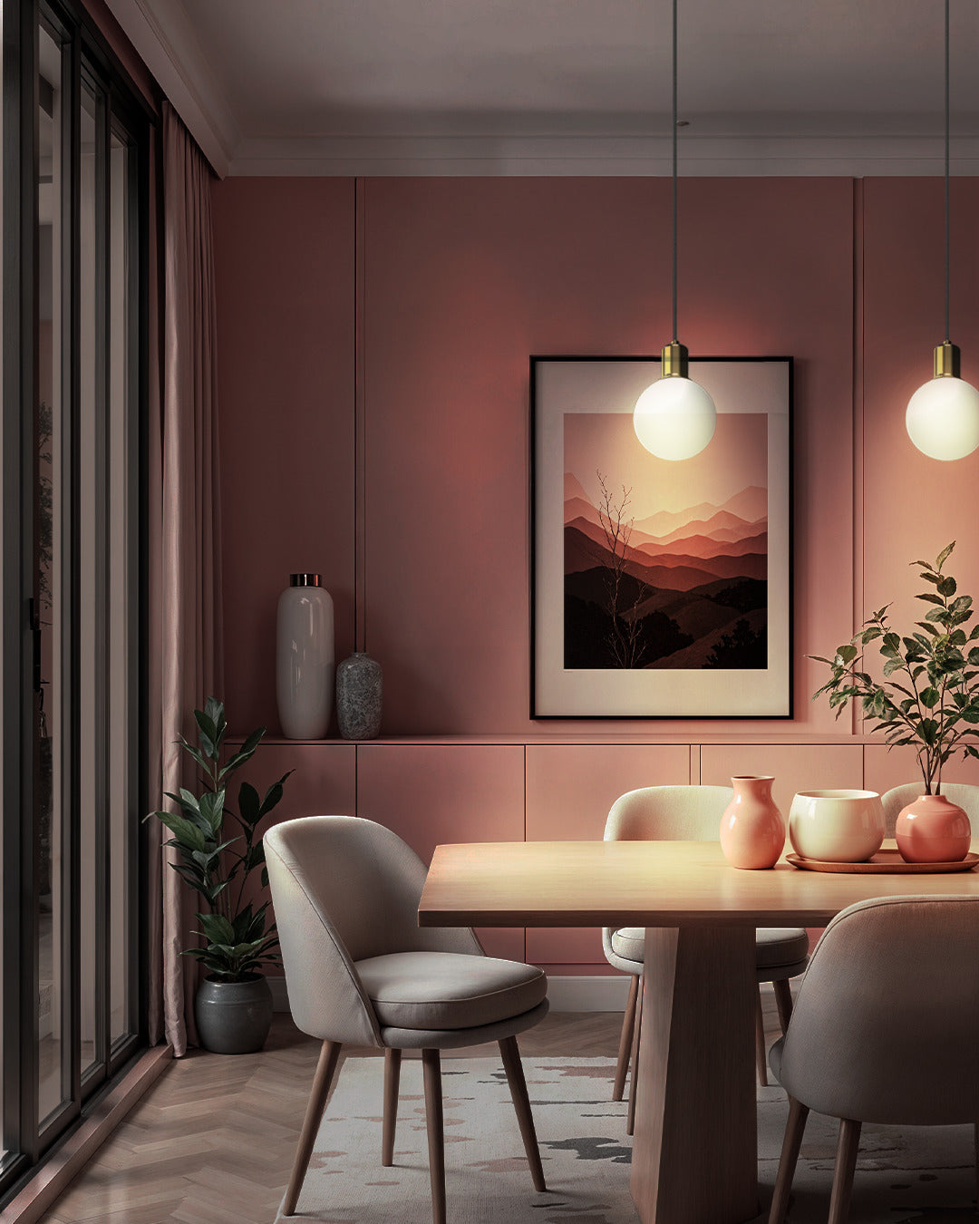 imagem ambientada D11LP - Pendente Decorativo em Latão com Globo de Vidro 12cm BIVOLT