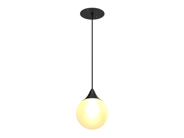 D18P - Pendente Led Chapéu com Globo de Vidro Leitoso 15cm Bivolt