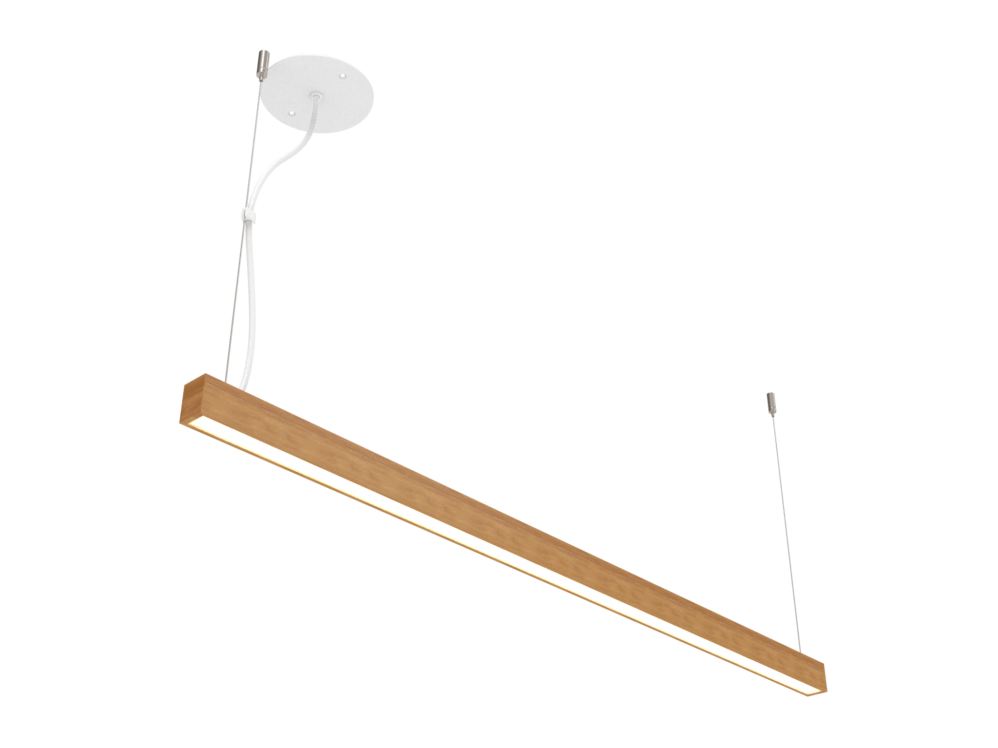 Luminária Pendente Led Integrado Perfil linear Madeira  2,8x 3,7cm - 220v