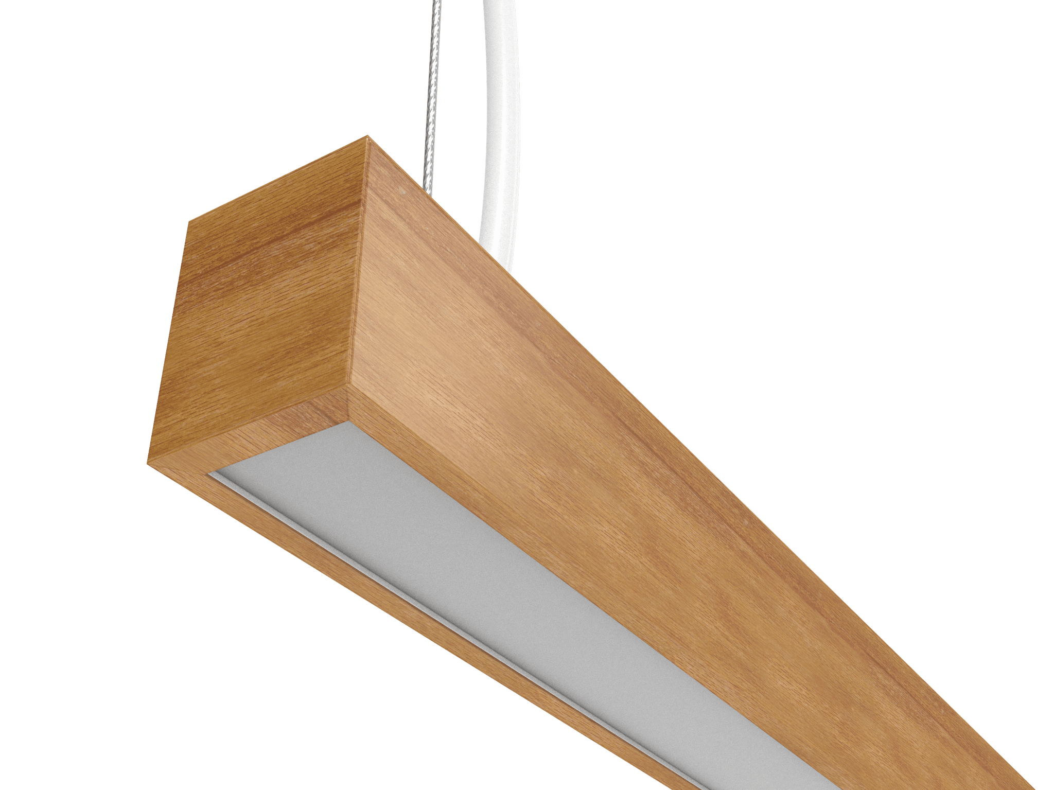 Luminária Pendente Led Integrado Perfil linear Madeira  2,8x 3,7cm - 220v