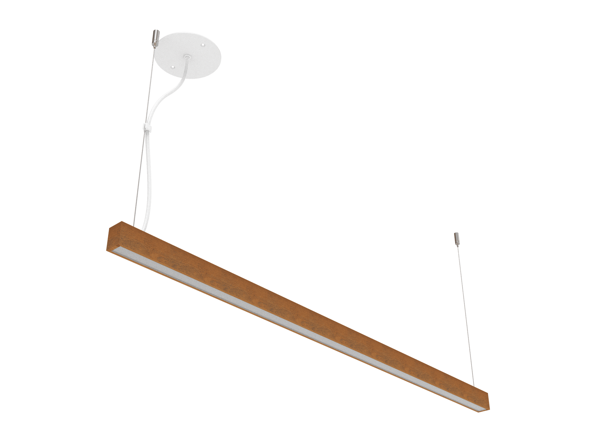 Luminária Pendente Led Integrado Perfil linear Madeira  2,8x 3,7cm - 220v