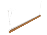 Luminária Pendente Led Integrado Perfil linear Madeira  2,8x 3,7cm - 127v