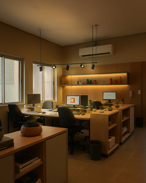 T0000P - Trilho Eletrificado Pendente para Luminárias LED Spots - BIVOLT Imagem ambientada 