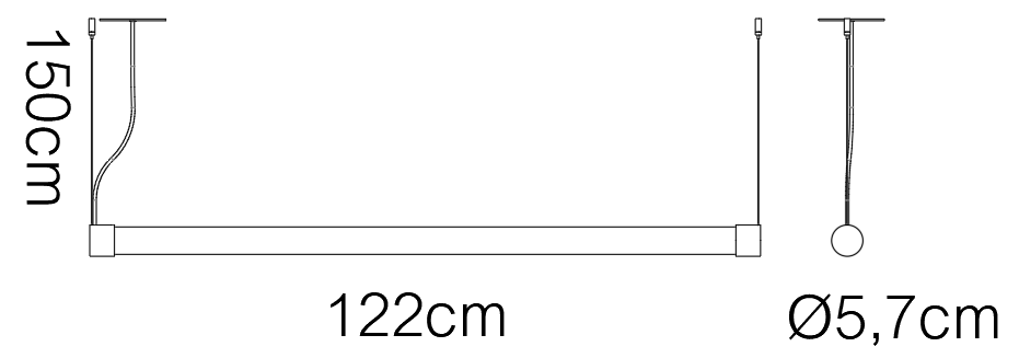 P1257 - Luminária Pendente Tubo Led BIVOLT (127/220V)
